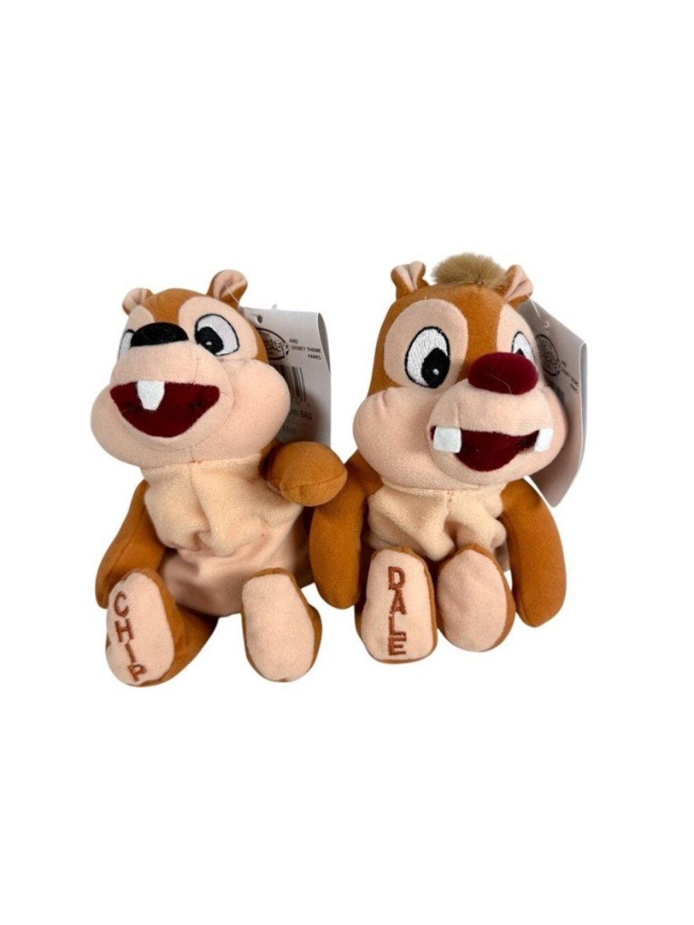 Disney Store Chip & Dale Mini Bean Bag Plush  7.5” Lot Of 2 NEW